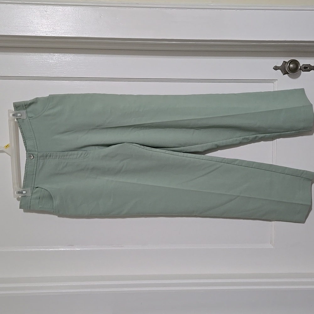 Blair Ladies Light Green, Flat Front, Back Elastic Waist Trousers, 14P